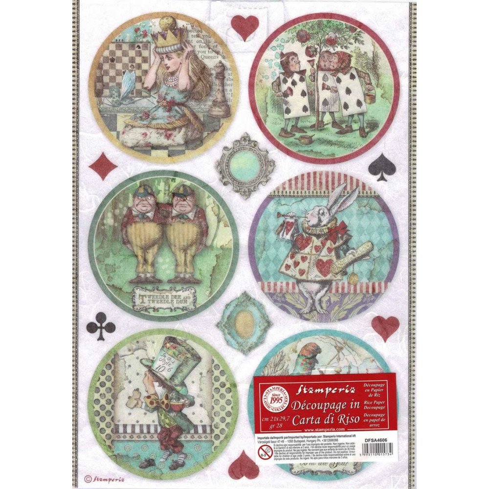 Papel de arroz A4 - Alice circulos
