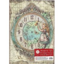 Papel de arroz A4 - Alice reloj