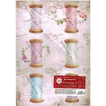 Papel de arroz A4 - Romantic Threads Aguja e Hilo