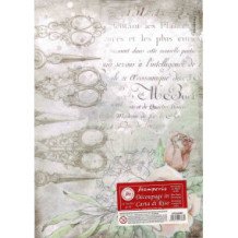 Papel de arroz A4 - Romantic Threads Tijeras y Rosas