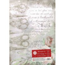 Papel de arroz A4 - Romantic Threads Tijeras y Rosas