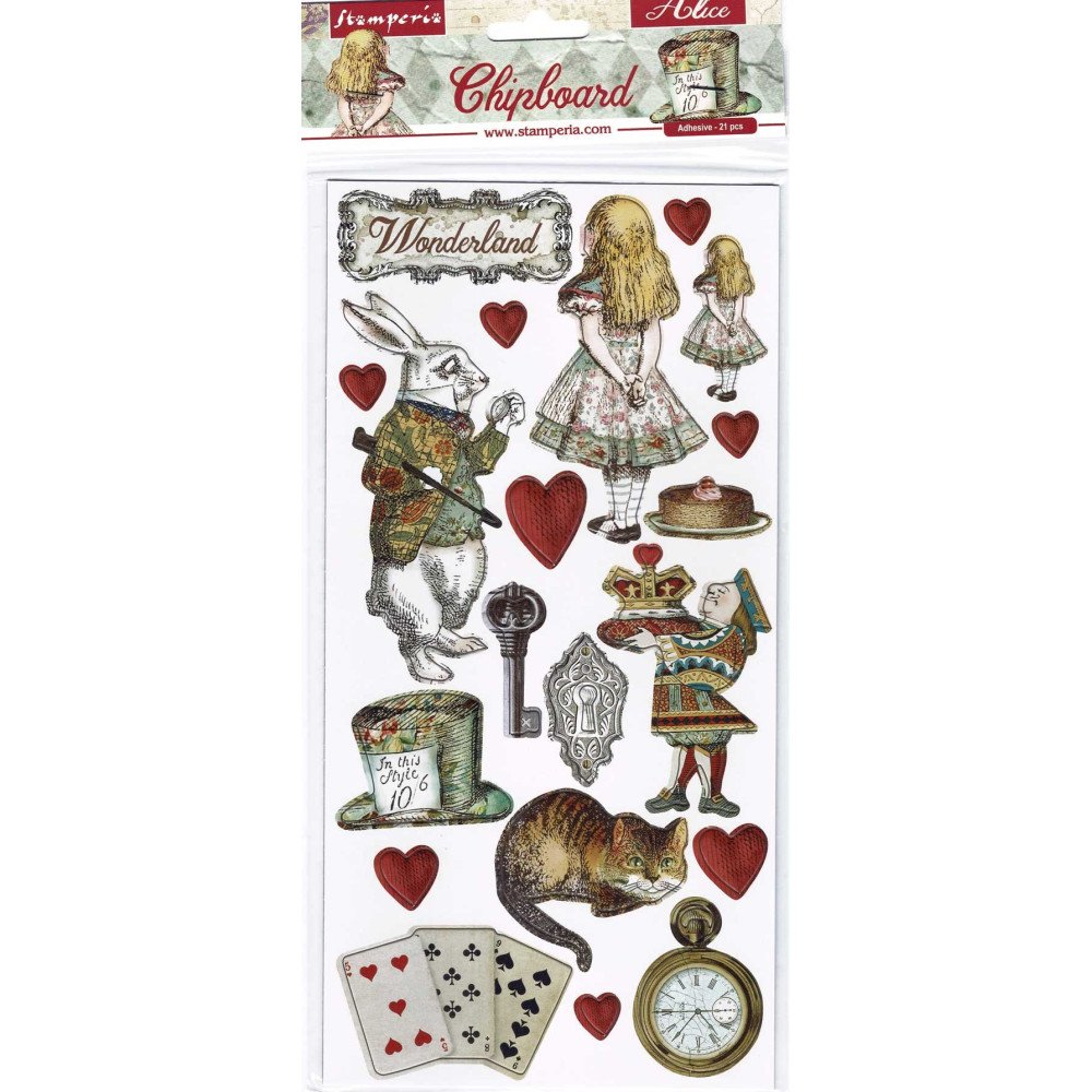 Alice in Wonderland - Chipboard 15 x 30 cm