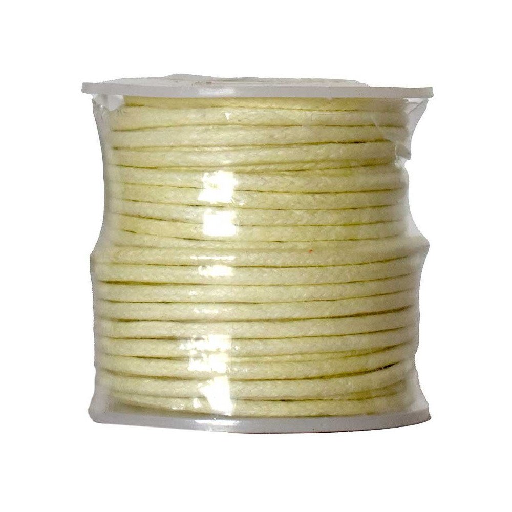Bobina de Cordon de Algodon Encerado 2mm x 10m - Crema