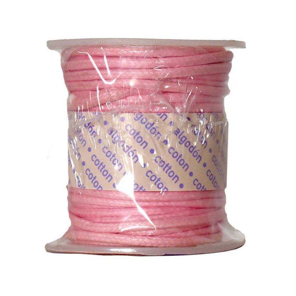 Bobina de Cordon de Algodon Encerado 2mm x 10m - Rosa