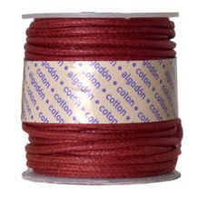 Bobina de Cordon de Algodon Encerado 2mm x 10m - Granate