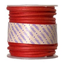 Bobina de Cordon de Algodon Encerado 2mm x 10m - Rojo