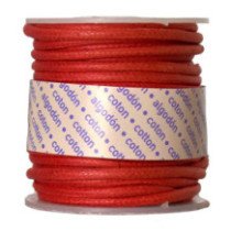 Bobina de Cordon de Algodon Encerado 2mm x 10m - Rojo