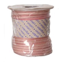 Bobina de Cordon de Algodon Encerado 2mm x 10m - Rosa Palo