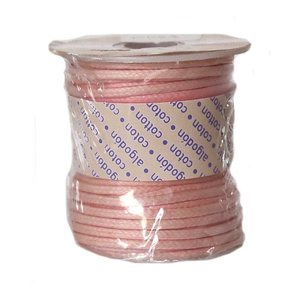 Bobina de Cordon de Algodon Encerado 2mm x 10m - Rosa Palo