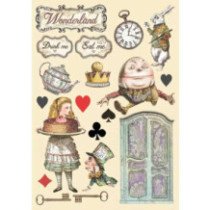 Silueta de madera de colores tamaño A5 - Alice pastel