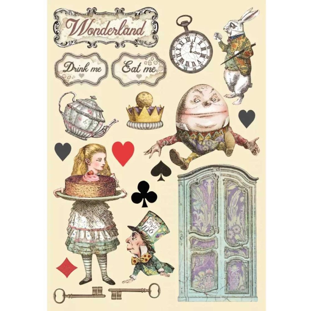 Silueta de madera de colores tamaño A5 - Alice pastel