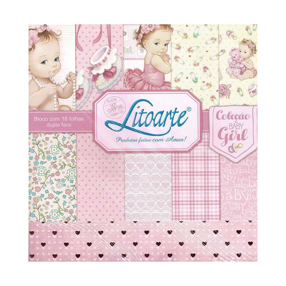 Colección de papeles decorados. Baby Girl 2. 30,5 x 30,5 cm