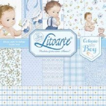 Colección de papeles decorados Baby Boy. 30,5 x 30,5 cm