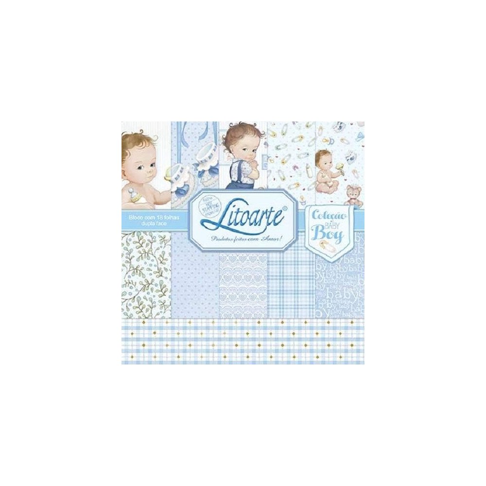Colección de papeles decorados Baby Boy. 30,5 x 30,5 cm