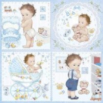 Colección de papeles decorados Baby Boy. 30,5 x 30,5 cm