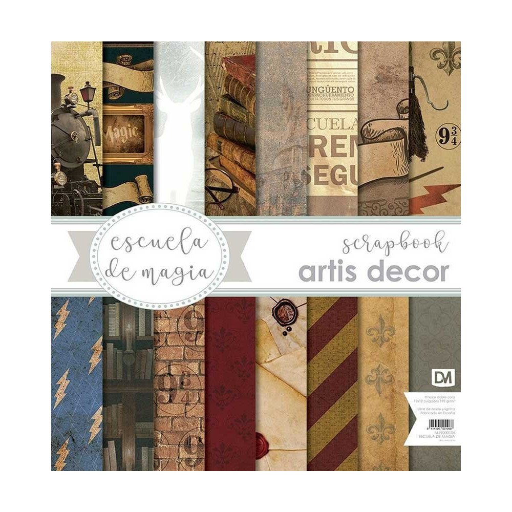 Colección Escuela de Magia. Papel Scrap 12 X 12. Artis Decor