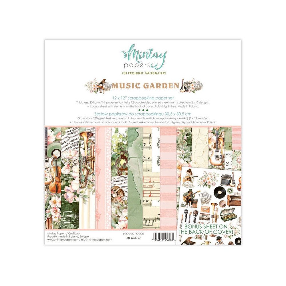 Colección Music Garden. Mintay Papers. 12x12''