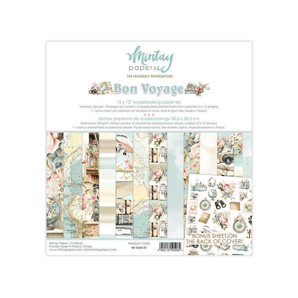 Colección Bon Voyage. Mintay Papers. 12x12''