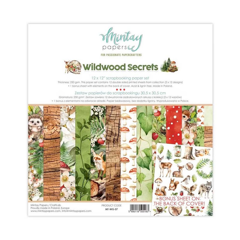 Colección Wildwood Secrets. Mintay Papers. 12x12''