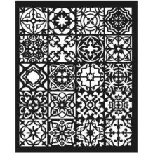Stencil mix media cm. 20 x 25 - Azulejos