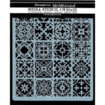 Stencil mix media cm. 20 x 25 - Azulejos