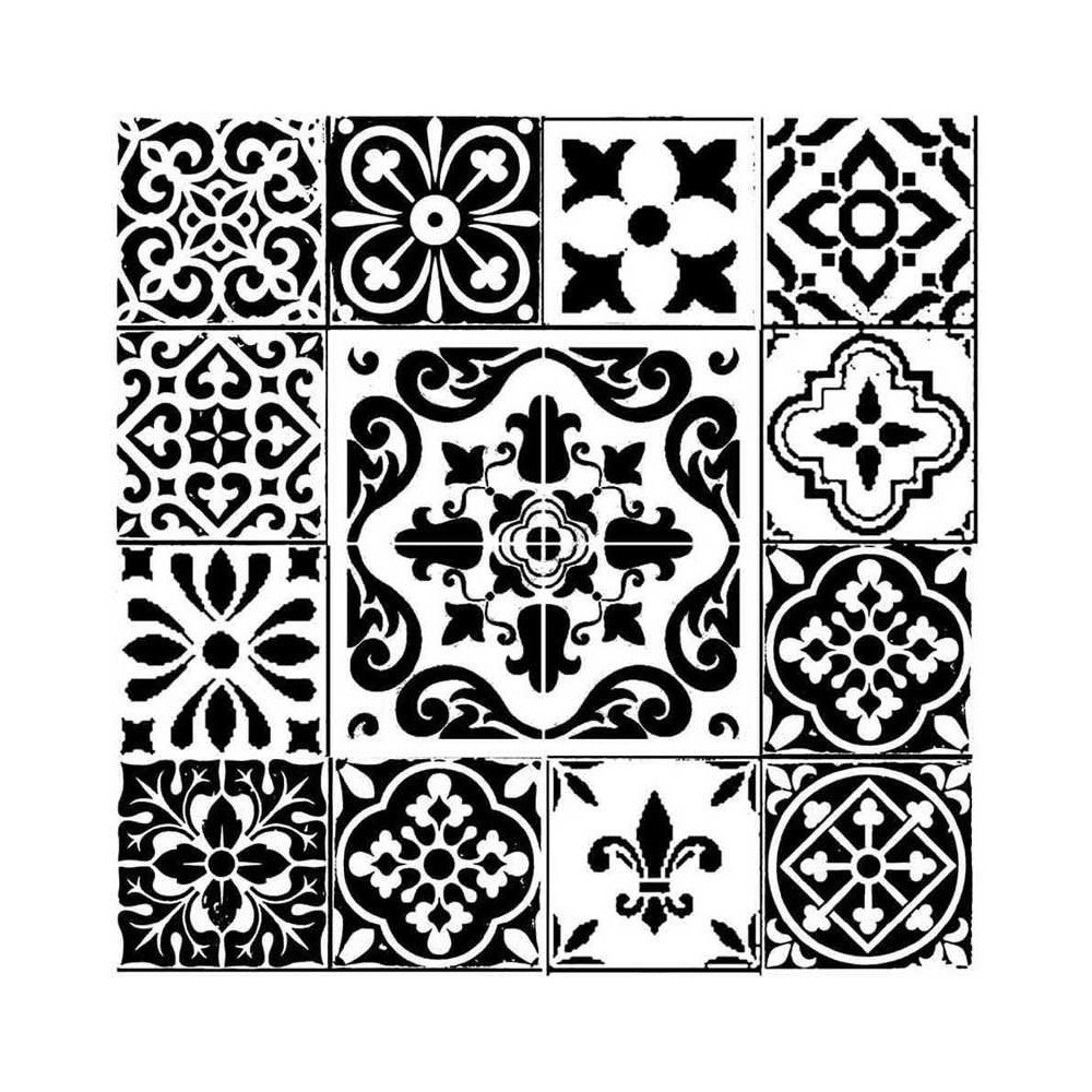 Stencil mix media cm. 18 x 18 - Azulejos baldosa