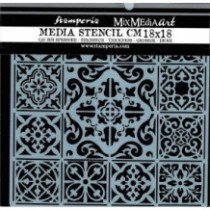 Stencil mix media cm. 18 x 18 - Azulejos baldosa