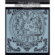 Stencil mix media cm. 20 x 25 - Alice Reloj