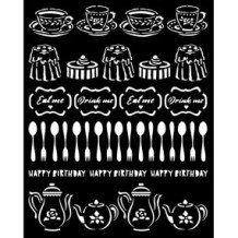 Stencil mix media cm. 20 x 25 - Alice Dulces