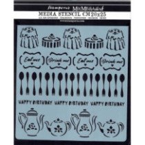 Stencil mix media cm. 20 x 25 - Alice Dulces