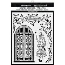 Stencil mix media cm. 20 x 25 - Alice Puerta