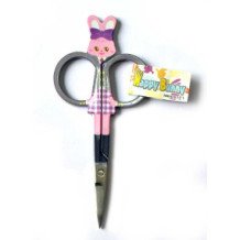 Tijera Happy Bunny Rosa y Gris