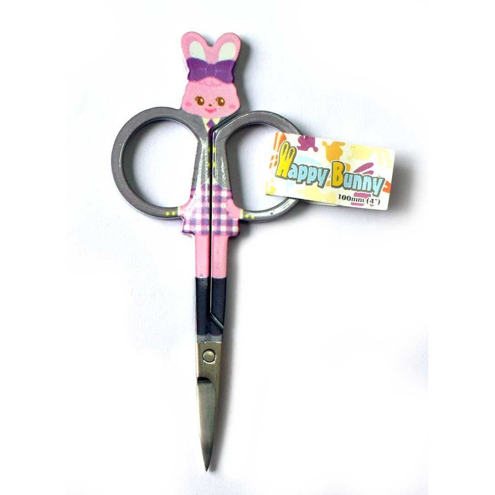 Tijera Happy Bunny Rosa y Gris