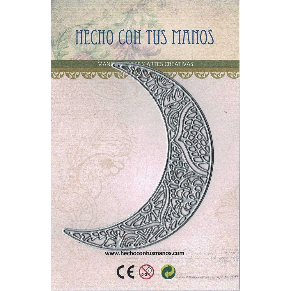 Troquel metálico decorativo para scrapbooking. Luna