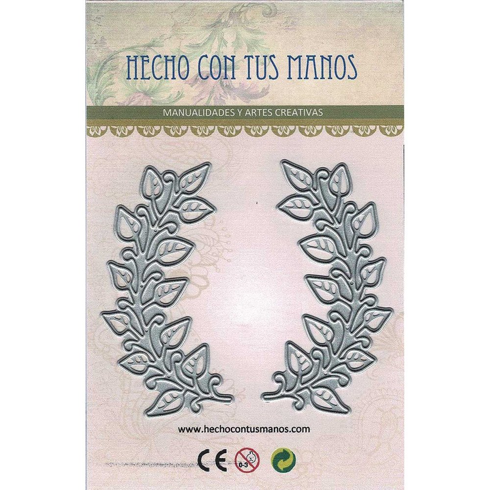 Troquel metálico decorativo para scrapbooking. Hojas