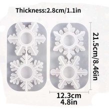 Moldes de silicona para velas de té. Copo de nieve. 4 Modelos