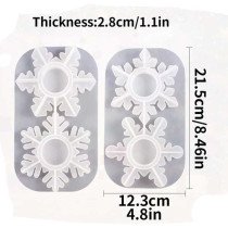 Moldes de silicona para velas de té. Copo de nieve. 4 Modelos