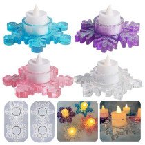 Moldes de silicona para velas de té. Copo de nieve. 4 Modelos