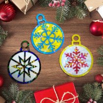 Molde de silicona de resina epoxi efecto holográfico para bolas de Navidad, Copos de nieve. 4 Modelos