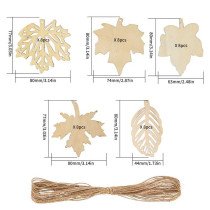 40 Piezas de Hojas de Arce de Madera, Adornos Colgantes para Manualidades