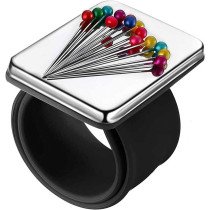 Alfiletero magnético de muñeca para costura. Negro