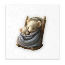 Set de 6 Hojas Mini. Papel de Arroz. ilustraciones en acuarela, ratones, estilo vintage, personajes de cuentos de hadas. 14,8 x