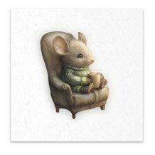 Set de 6 Hojas Mini. Papel de Arroz. ilustraciones en acuarela, ratones, estilo vintage, personajes de cuentos de hadas. 14,8 x