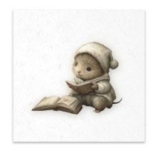 Set de 6 Hojas Mini. Papel de Arroz. ilustraciones en acuarela, ratones, estilo vintage, personajes de cuentos de hadas. 14,8 x