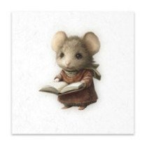 Set de 6 Hojas Mini. Papel de Arroz. ilustraciones en acuarela, ratones, estilo vintage, personajes de cuentos de hadas. 14,8 x