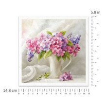 Set de 6 Hojas Mini. Papel de Arroz. Flores de verano ramo de flores. 14,8x14,8cm.