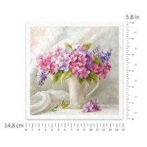 Set de 6 Hojas Mini. Papel de Arroz. Flores de verano ramo de flores. 14,8x14,8cm.