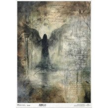 Papel de arroz A3. Ángel de las Sombras. 29,7 x 42 cm.
