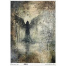 Papel de arroz A3. Ángel de las Sombras. 29,7 x 42 cm.