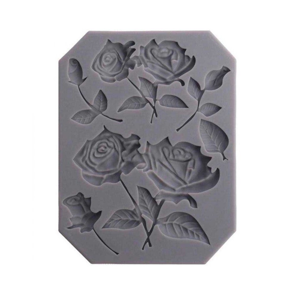Molde Silicona 18,8 x 11,7cm. Gris - Artis Decor. Rosas